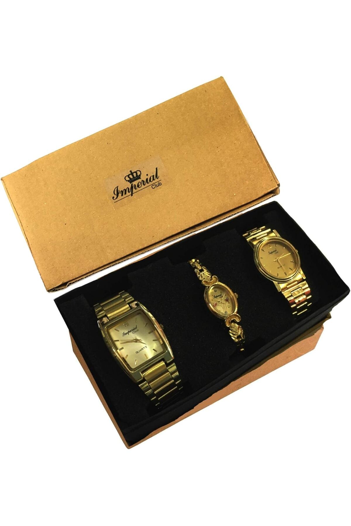 Club Combo Pack of 3 Golden Coloured Dial and Band Analog Stainless Steel Watches