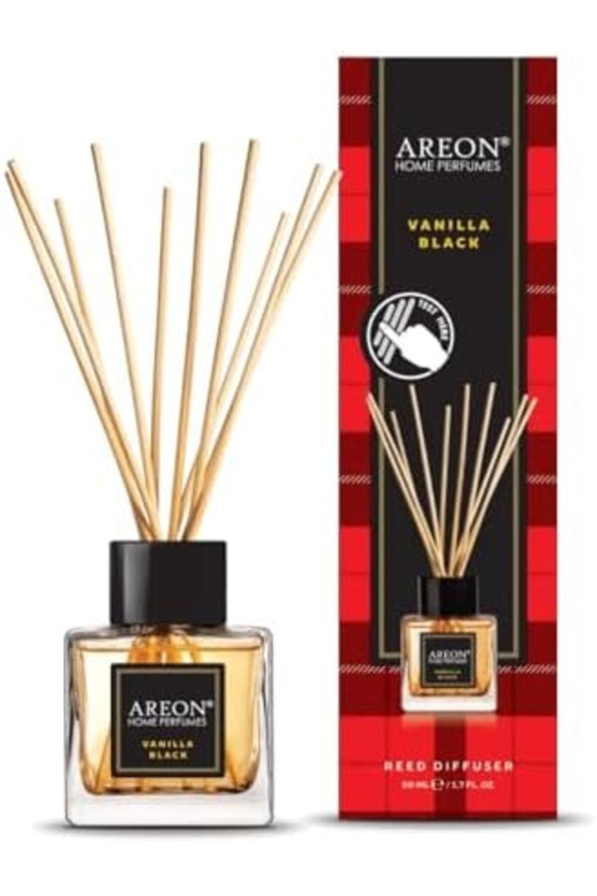 Home Perfume Reed Diffuser – Vanilla Black Scent with 10 Rattan Reeds (50 ML)