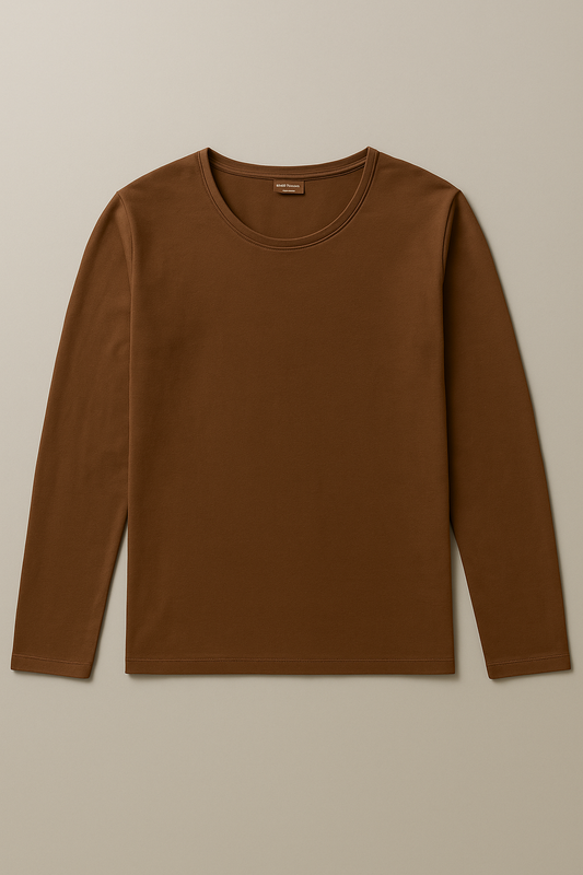 Women’s Brown Long Sleeve Cotton Shirt