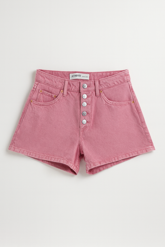 Women’s High-Waist Pink Denim Shorts