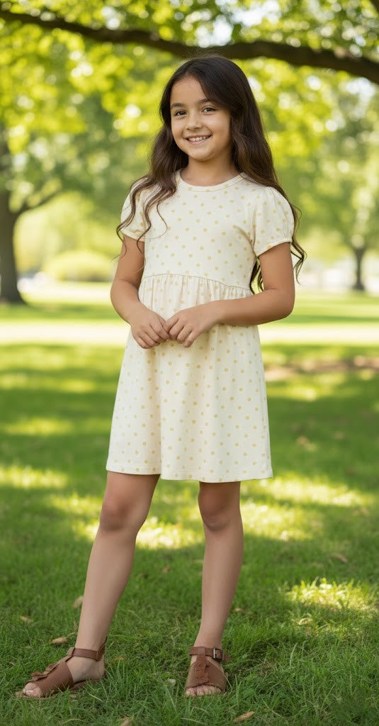 Girls’ Polka Dot Casual Dress
