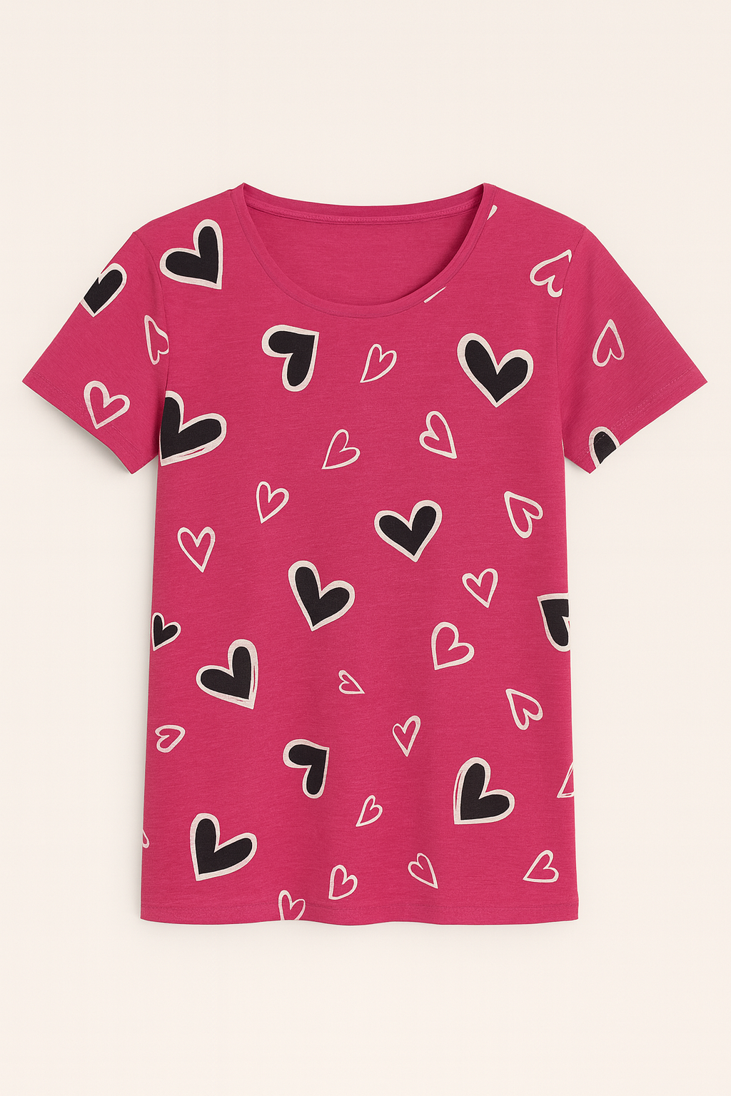 Heart Print Women's Pajama Set