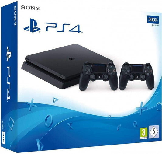 وحدة تحكم سوني بلايستيشن 4 سليم سعة 500 جيجا بايت مستعملة | وحدة تحكم DualShock إضافية | لون أسود