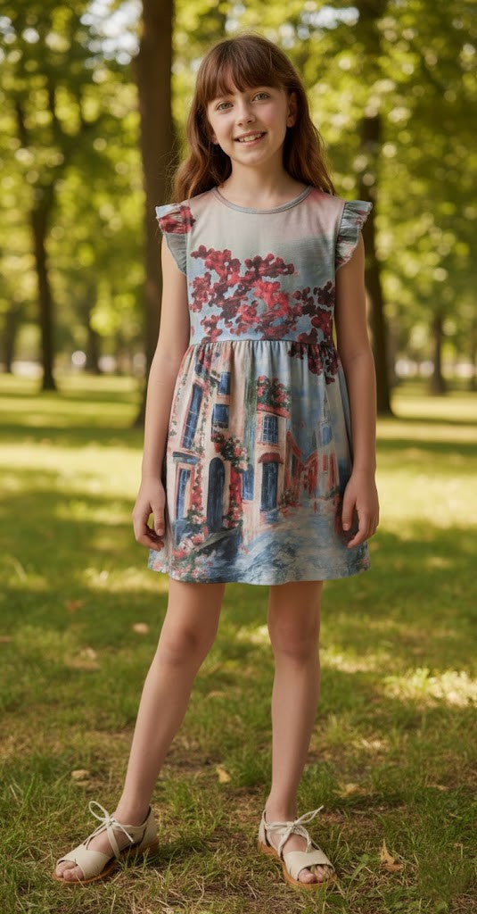 Girls’ Artistic Printed Flutter