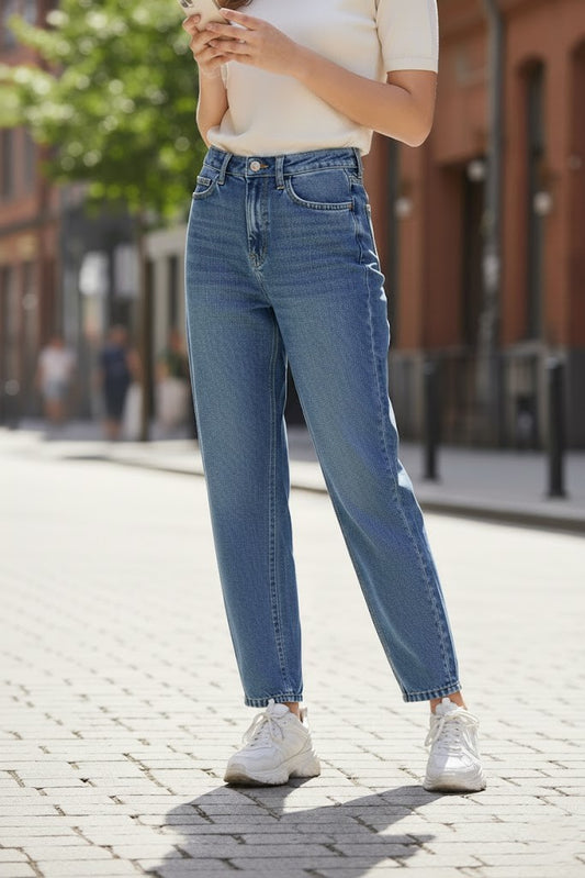 High-Waist Women Balloon Jeans