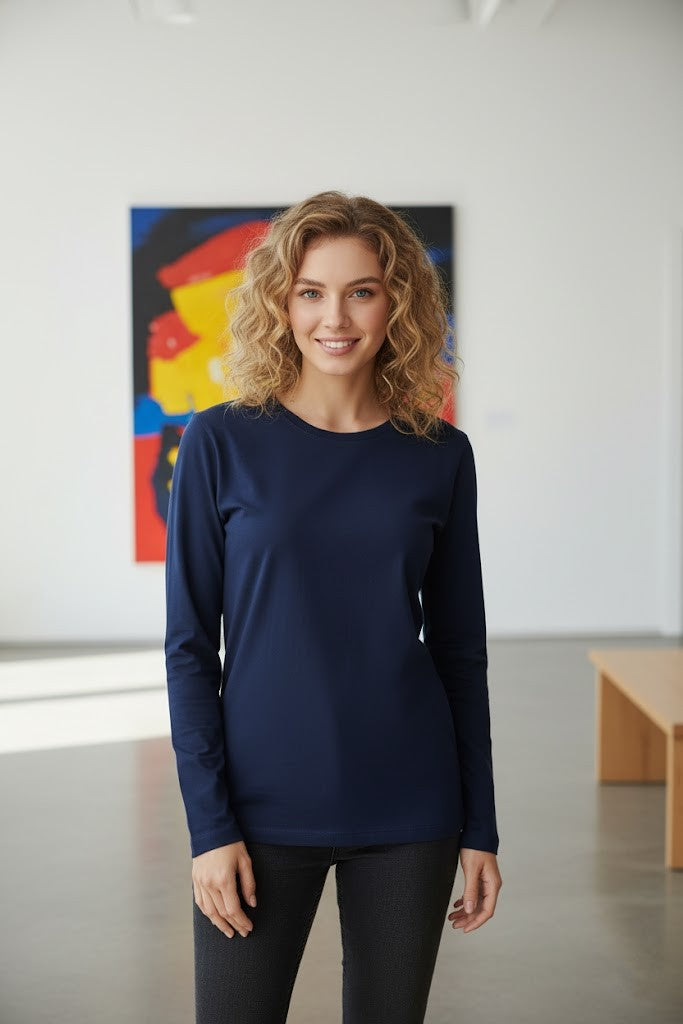 Women’s Navy Blue Long Sleeve T-Shirt