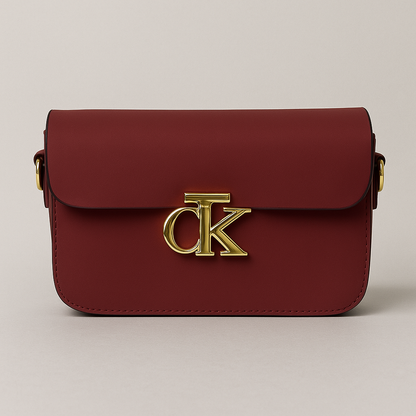 Crossbody Bag with Gold Logo
