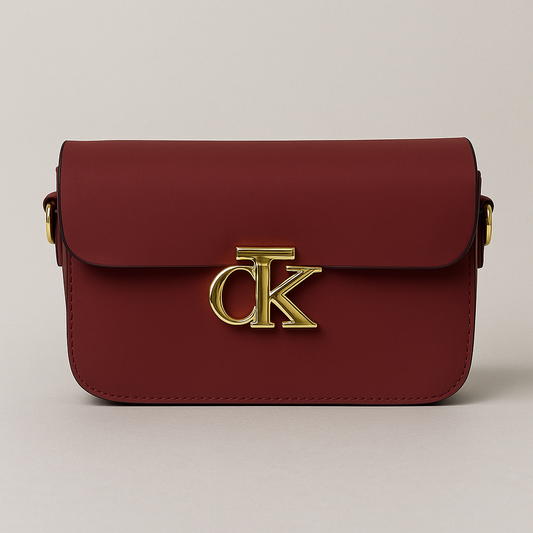 Crossbody Bag with Gold Logo