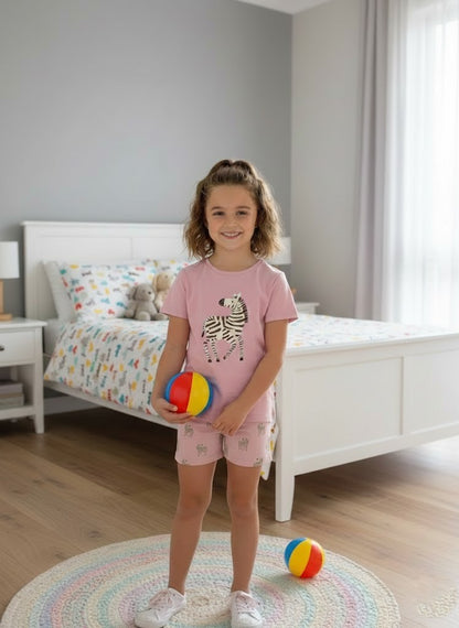 Girls’ Two-Piece Zebra Print Pajama Set