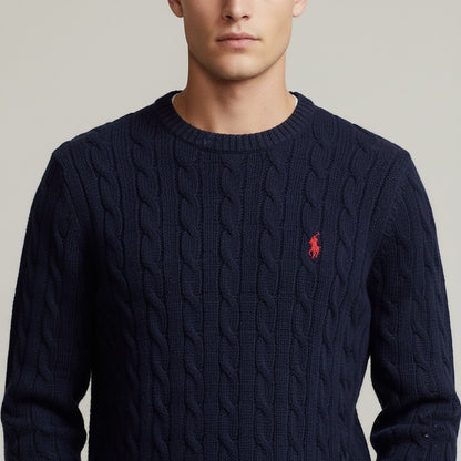 Unisex Off-White & Navy Polo Sweater