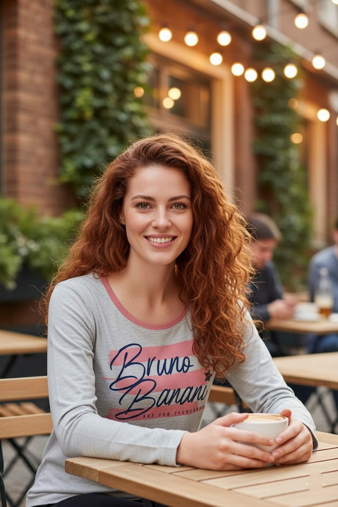 Women’s Light Grey Long Sleeve T-Shirt – Bruno Banani Print