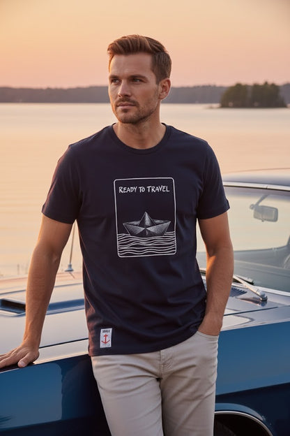 Black “Ready To Travel” Graphic T-Shirt