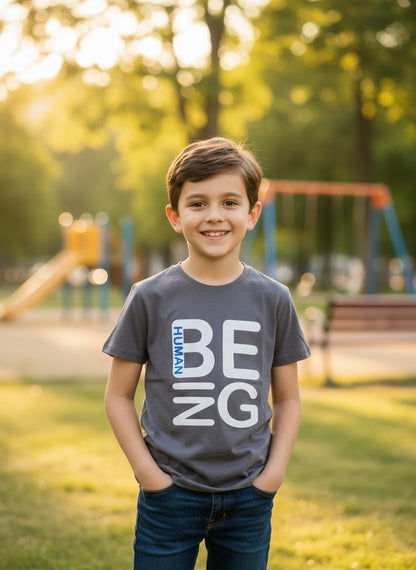 Boys’ “HUMAN BEING” Graphic T-Shirt