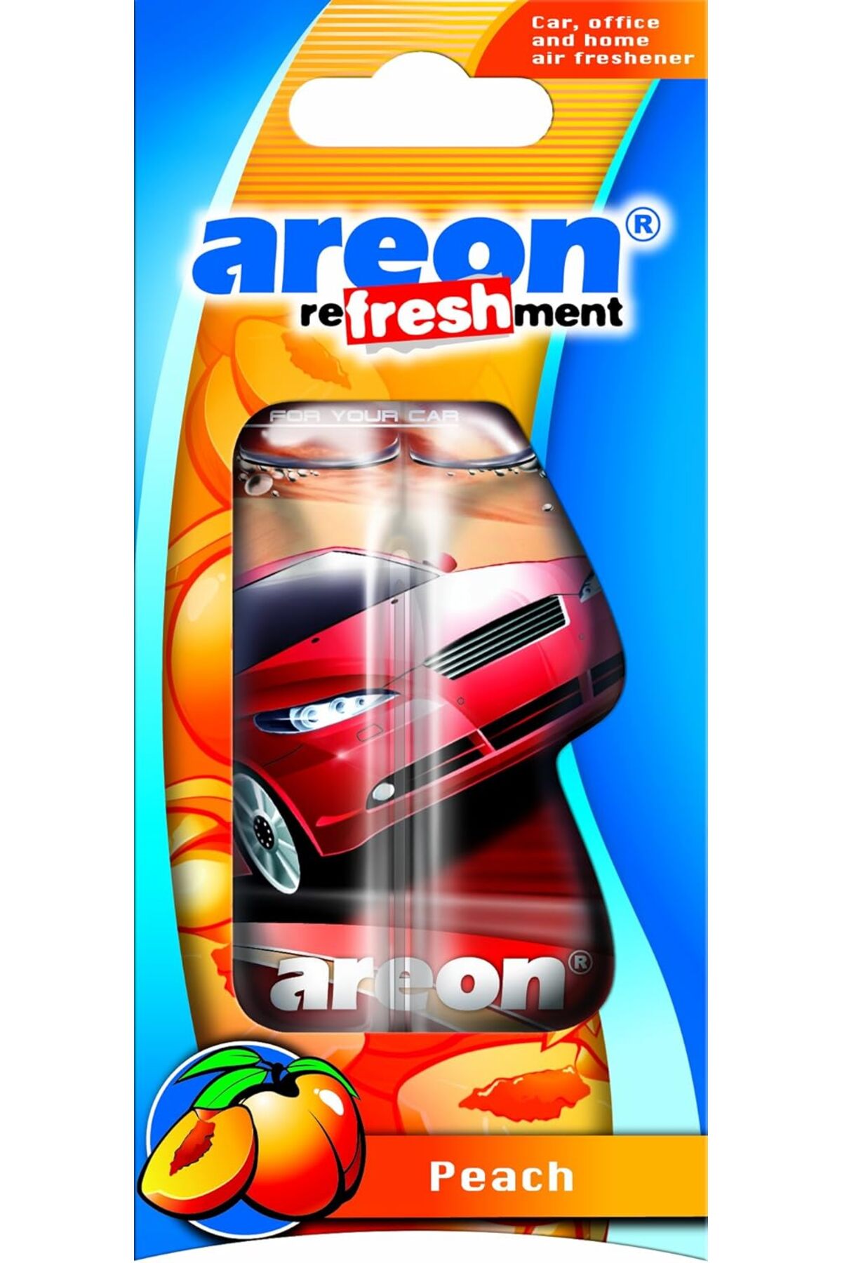 Refreshment Liquid, 8.5ml Scent Car Hanging Freshener, Fresh Air - Peach (LC09) Pack of 1