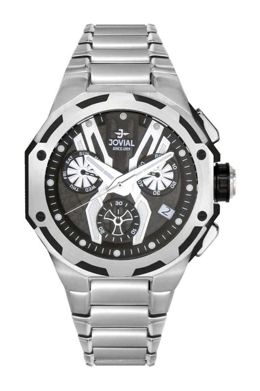 JOVIAL 1534 Men's Watch – 43MM, Stainless Steel Band, Elegant Design - 1534 GSMC 03 E