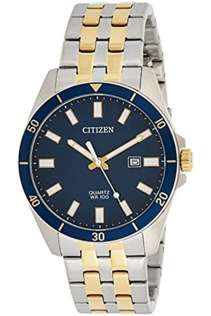 Mens Quartz Watch, Analog Display and Stainless Steel Strap - BI5054-53L, Silver