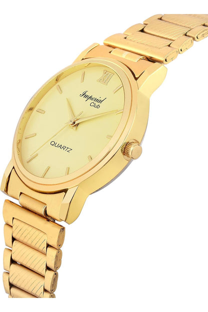 Club Combo Pack of 3 Golden Coloured Dial and Band Analog Stainless Steel Watches