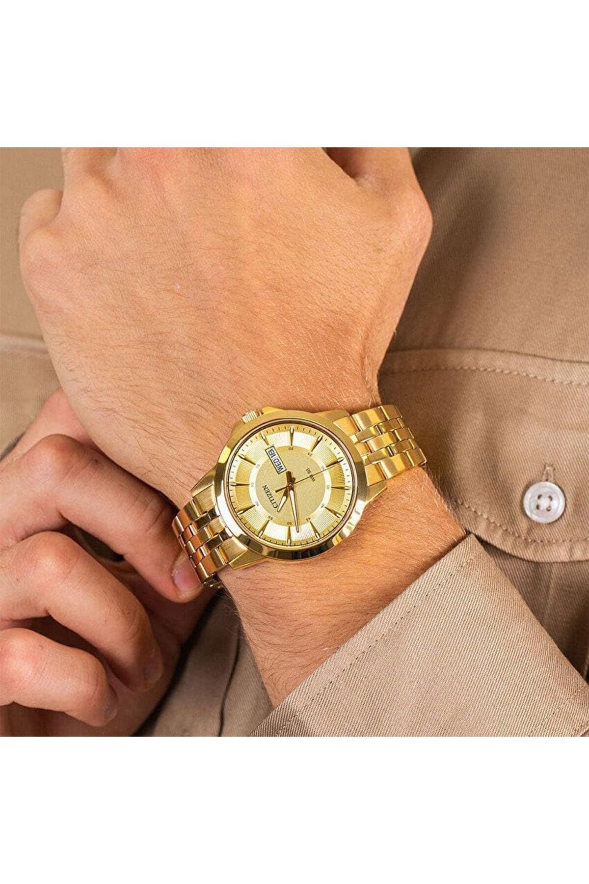 Men's Quartz Watch, Analog Display And Stainless Steel Strap