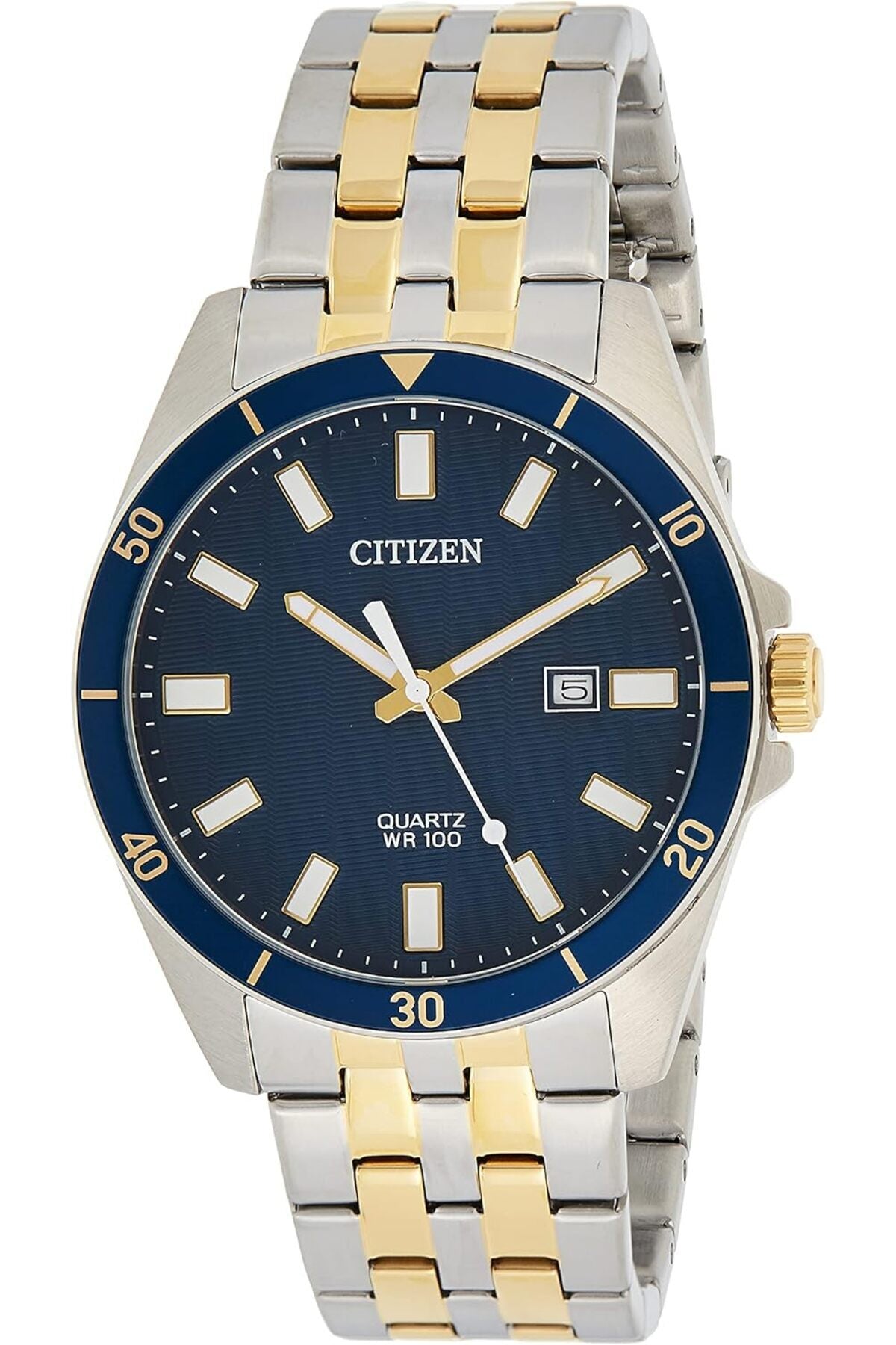 Mens Quartz Watch, Analog Display and Stainless Steel Strap - BI5054-53L, Silver