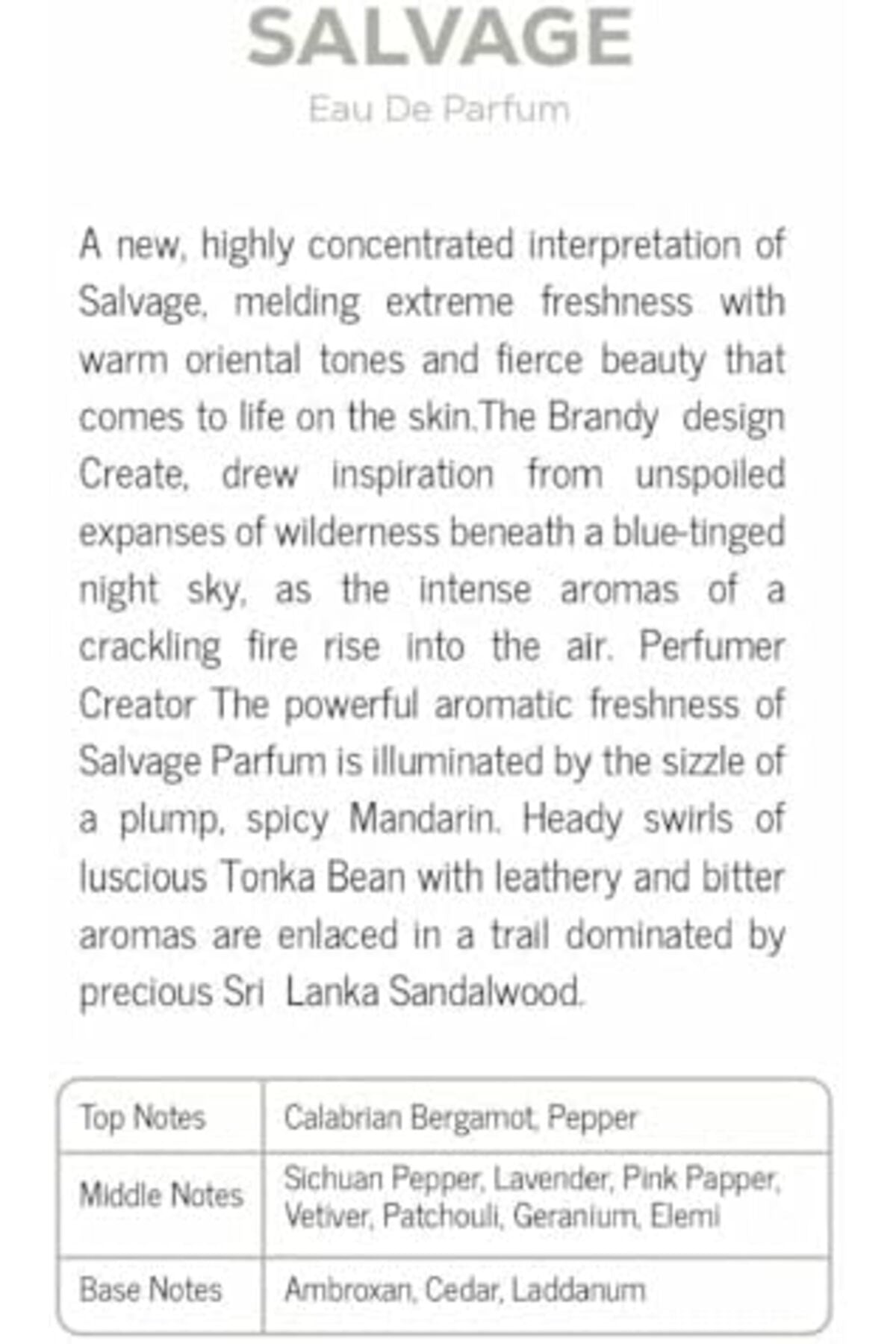 Brandy Salvage Eau de Parfum For Men Perfume e100ml