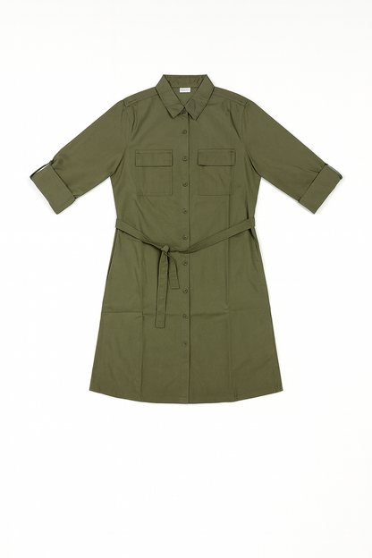 Women’s Shirt Dress – Long Sleeve with Belted Waist