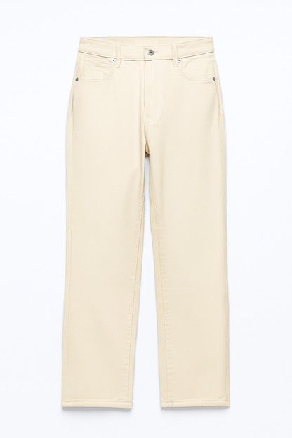 Beige Straight-Fit Women's Jeans