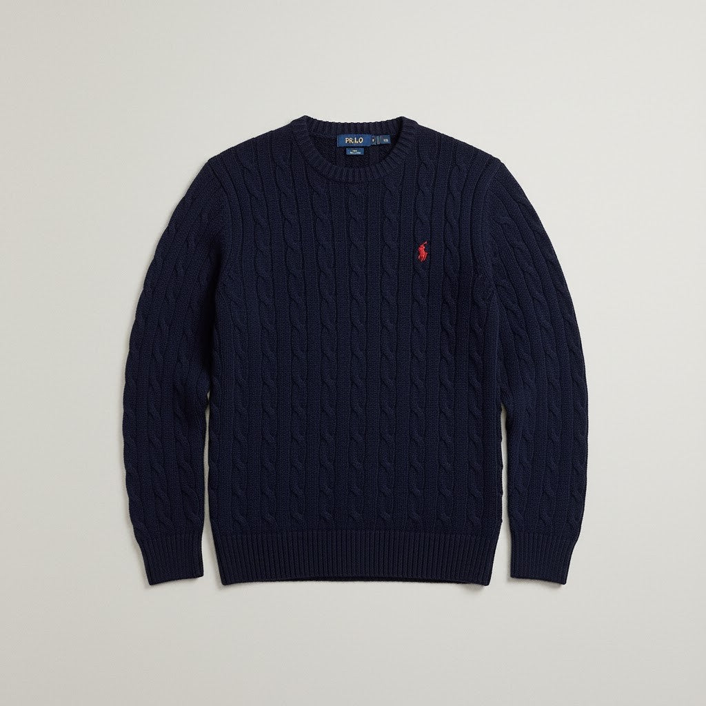 Unisex Off-White & Navy Polo Sweater