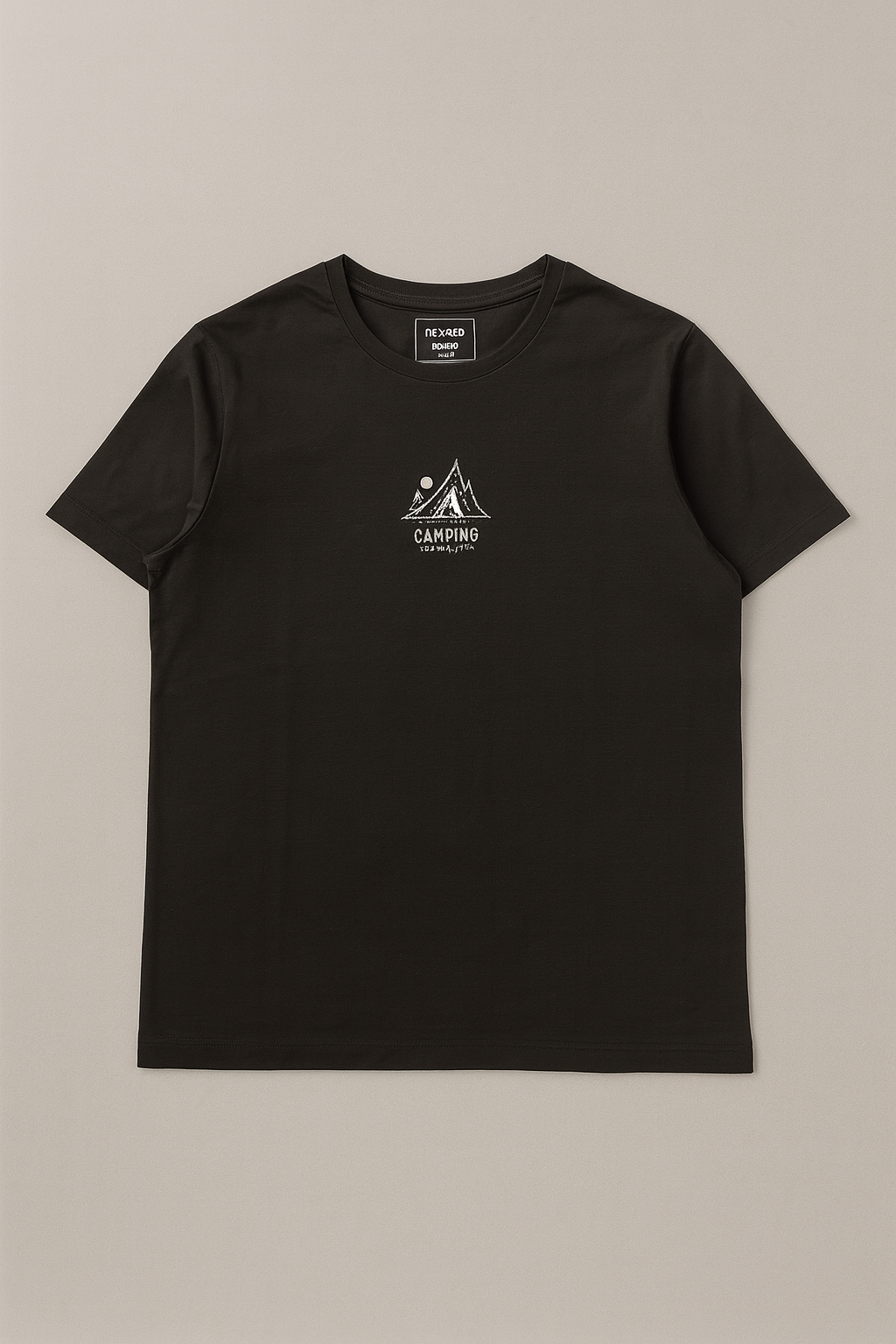Black “Camping” Graphic T-Shirt