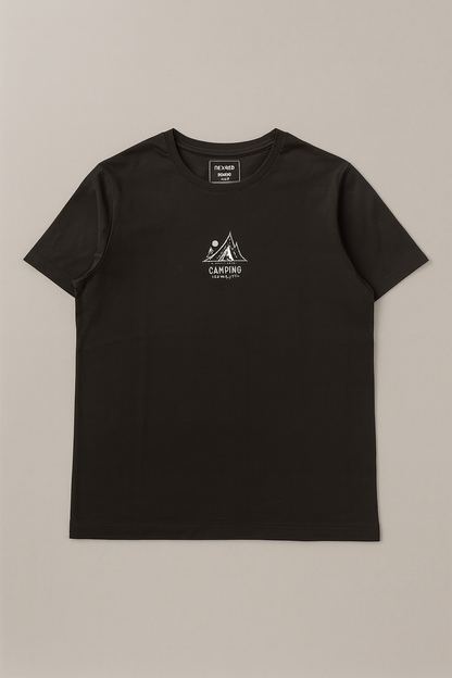 Black “Camping” Graphic T-Shirt
