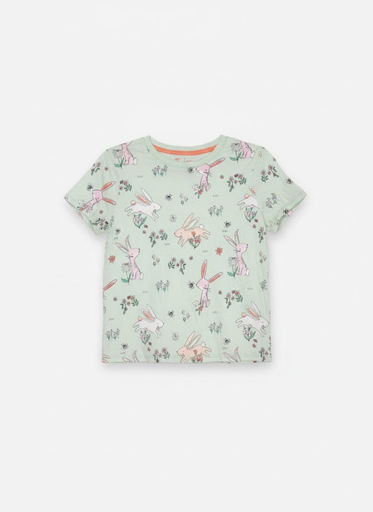 Girls’ Two-Piece Bunny Print Pajama Set