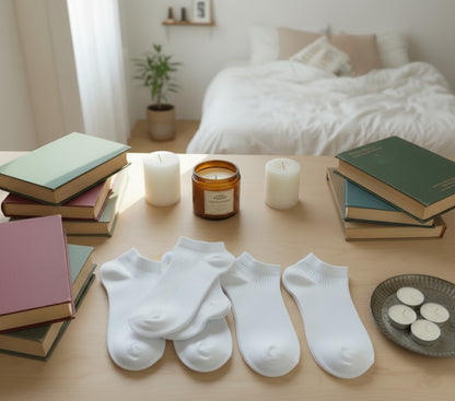 White Low-Cut Socks – 5-Pair