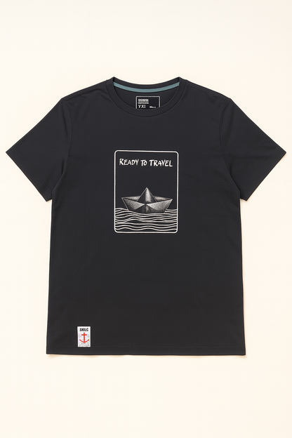 Black “Ready To Travel” Graphic T-Shirt