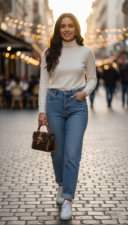 Monogram Pattern Brown Handbag