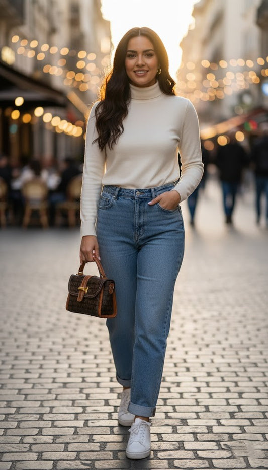 Monogram Pattern Brown Handbag