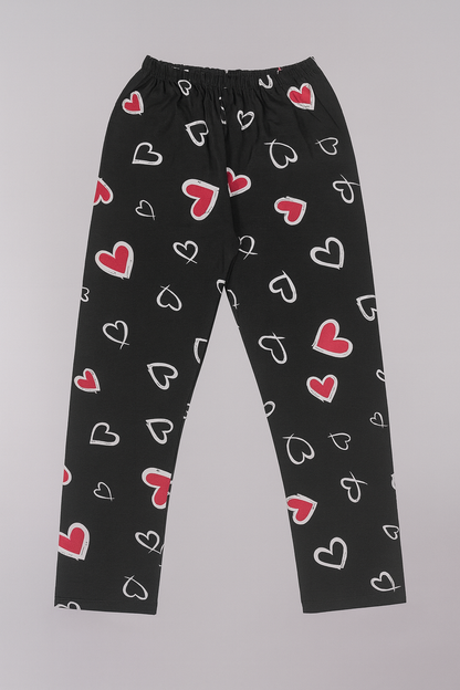 Heart Print Women's Pajama Set