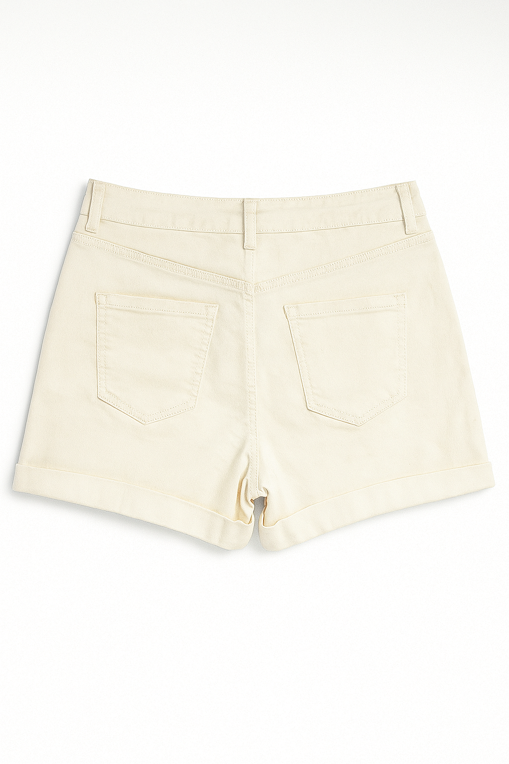 Women’s High-Waist Cream Denim Shorts
