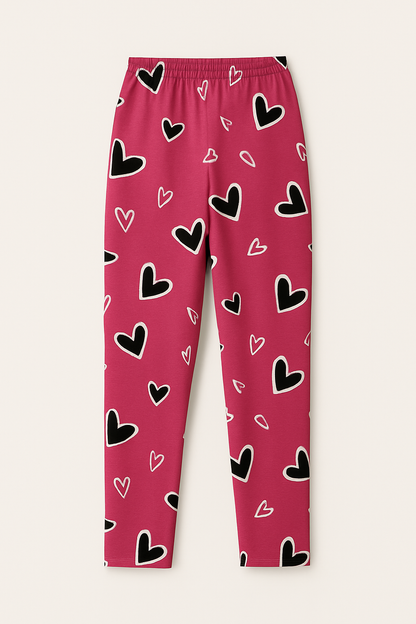 Heart Print Women's Pajama Set