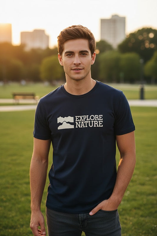 Navy Blue “Explore Nature” Graphic T-Shirt