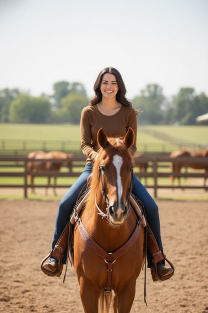 Women’s Brown Long Sleeve Cotton Shirt