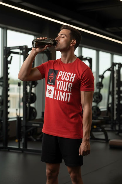 Red “Push Your Limit” Graphic T-Shirt
