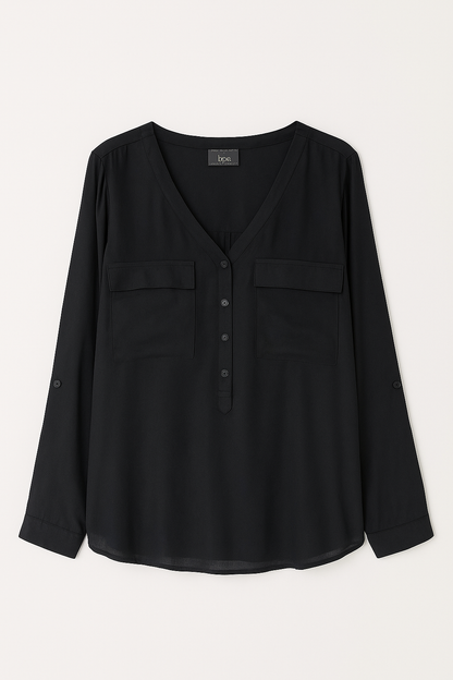 Women’s V nick long-sleeve blouse