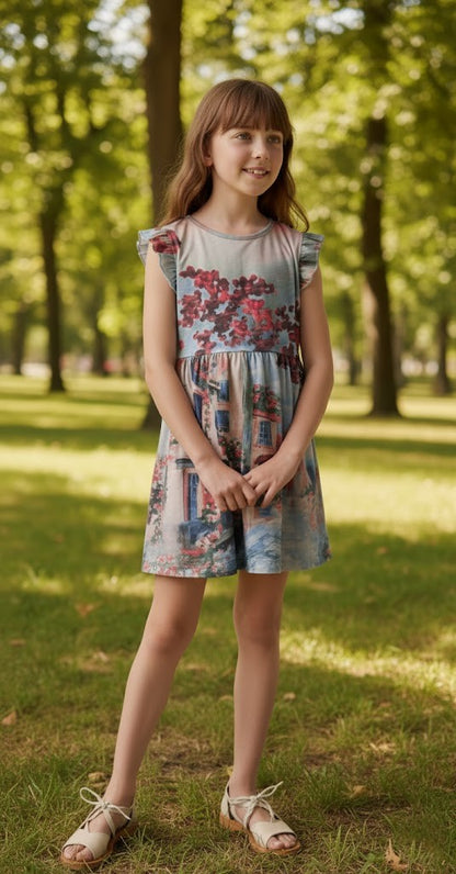Girls’ Artistic Printed Flutter