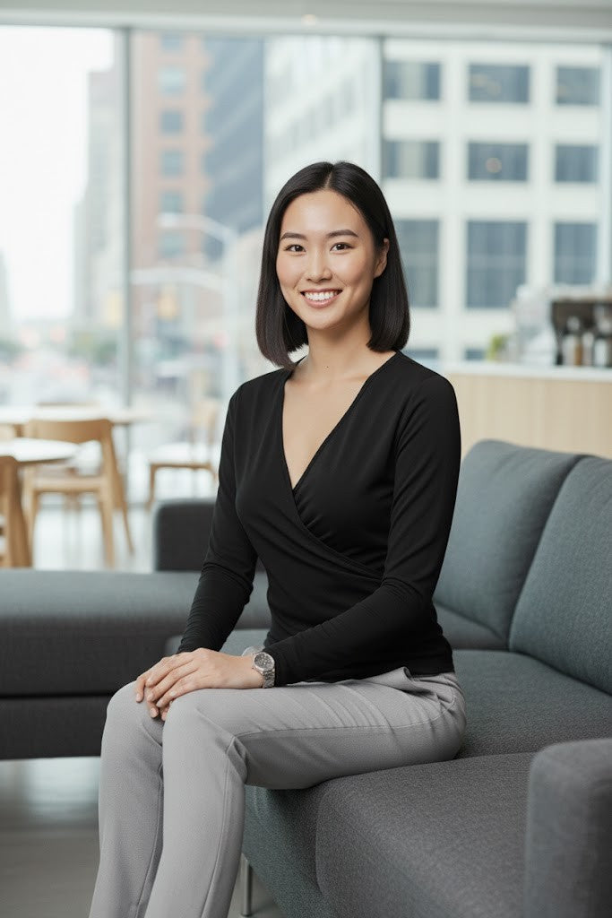 Women’s Long Sleeve V-Neck Wrap Top