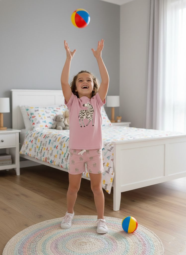 Girls’ Two-Piece Zebra Print Pajama Set