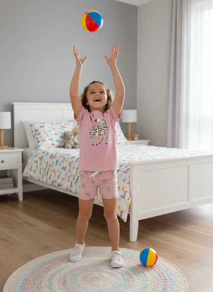 Girls’ Two-Piece Zebra Print Pajama Set