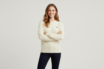 Unisex Off-White & Navy Polo Sweater