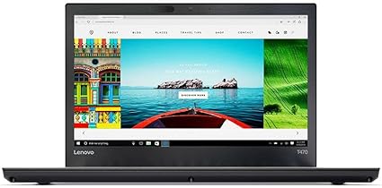 Renewed Lenovo ThinkPad T470 | 14" Display | Intel Core i5 6th Gen | 16GB RAM | 256GB SSD | Intel HD Graphics | Black