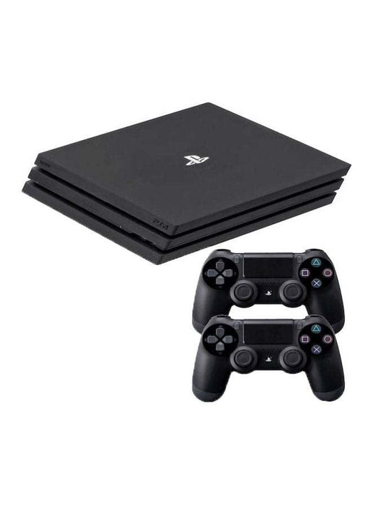 Renewed PlayStation 4 Pro 1TB Console | 2 DualShock Controllers | Black