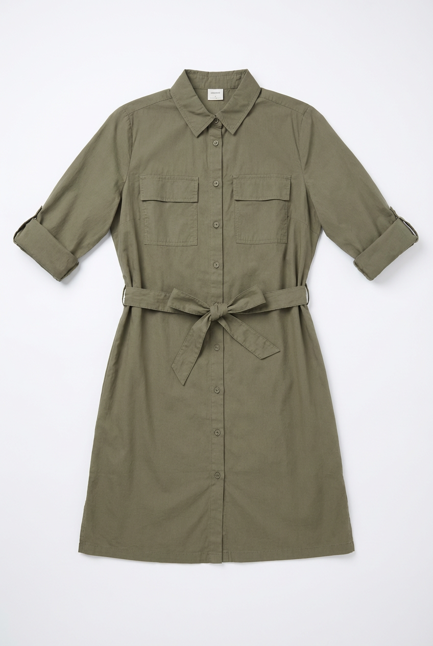 Women’s Shirt Dress – Long Sleeve with Belted Waist