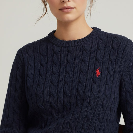 Unisex Off-White & Navy Polo Sweater